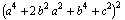 (a^4 + 2 b^2 a^2 + b^4 + c^2)^2