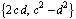 {2 c d, c^2 - d^2}
