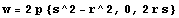 w = 2p {s^2 - r^2, 0, 2 r s}