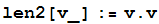 len2[v_] := v . v