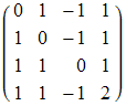 ( 0    1    -1   1  )            1    0    -1   1            1    1    0    1            1    1    -1   2